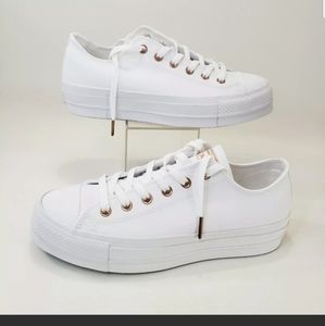 Converse All Star Womens Athletic Tennis Shoes Sz 10.5 White Canvas Style: Ath